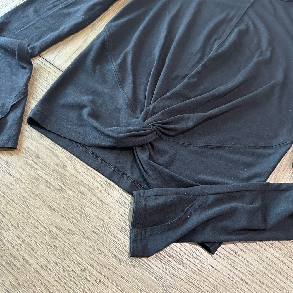 Athleta Essence Twist Front Long Sleeve T-Shirt Black Size XXS - Picture 5 of 7